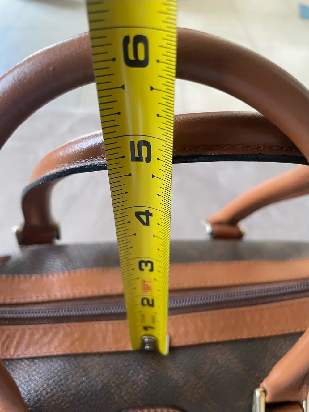 Vintage Bally Monogram Boston Bag Brown Leather Trim Made in Italy